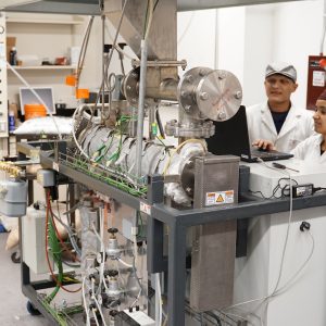 Students at works in Professor Amit Kumar's lab.